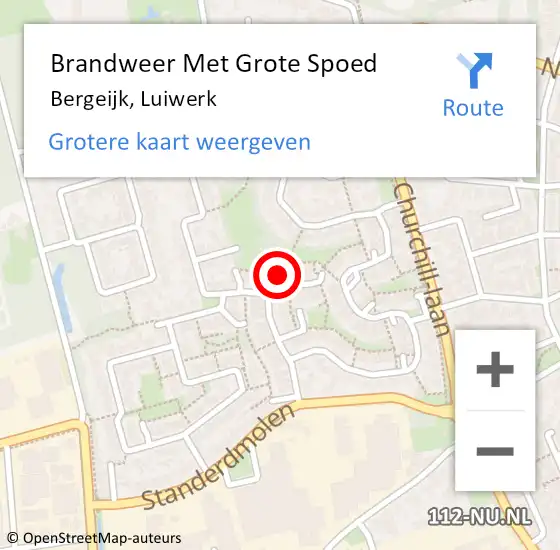 Locatie op kaart van de 112 melding: Brandweer Met Grote Spoed Naar Bergeijk, Luiwerk op 29 augustus 2021 08:39