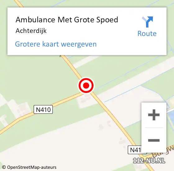 Locatie op kaart van de 112 melding: Ambulance Met Grote Spoed Naar Achterdijk op 21 juni 2014 07:41