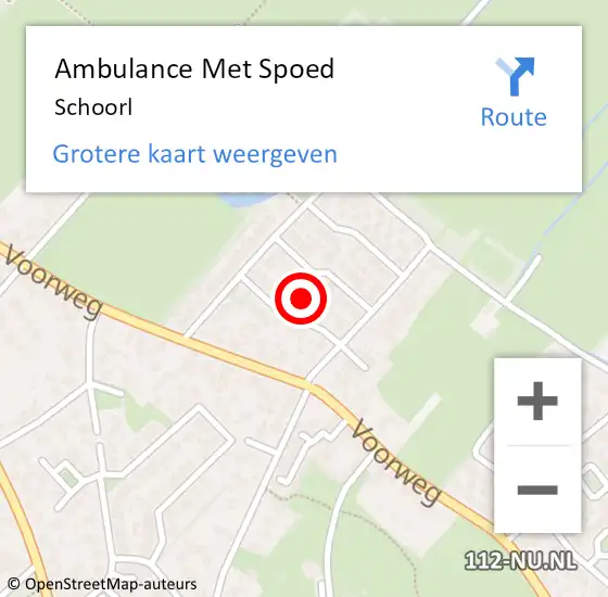 Locatie op kaart van de 112 melding: Ambulance Met Spoed Naar Schoorl op 29 augustus 2021 09:21