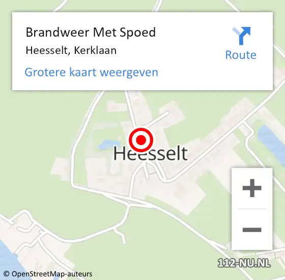 Locatie op kaart van de 112 melding: Brandweer Met Spoed Naar Heesselt, Kerklaan op 21 juni 2014 07:56