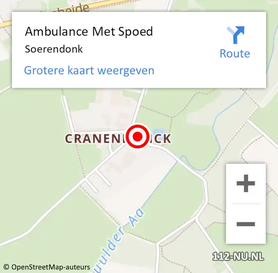 Locatie op kaart van de 112 melding: Ambulance Met Spoed Naar Soerendonk op 29 augustus 2021 10:38