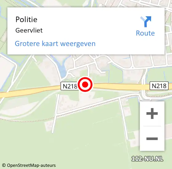 Locatie op kaart van de 112 melding: Politie Geervliet op 29 augustus 2021 11:52