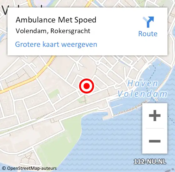 Locatie op kaart van de 112 melding: Ambulance Met Spoed Naar Volendam, Rokersgracht op 29 augustus 2021 12:17