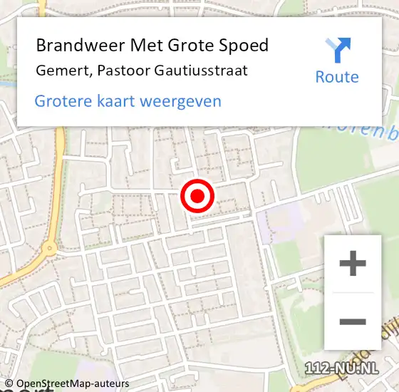 Locatie op kaart van de 112 melding: Brandweer Met Grote Spoed Naar Gemert, Pastoor Gautiusstraat op 29 augustus 2021 15:09