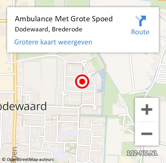 Locatie op kaart van de 112 melding: Ambulance Met Grote Spoed Naar Dodewaard, Brederode op 29 augustus 2021 15:10