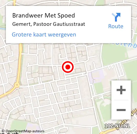 Locatie op kaart van de 112 melding: Brandweer Met Spoed Naar Gemert, Pastoor Gautiusstraat op 29 augustus 2021 15:47