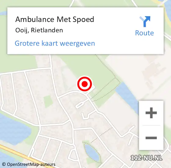 Locatie op kaart van de 112 melding: Ambulance Met Spoed Naar Ooij, Rietlanden op 29 augustus 2021 16:18