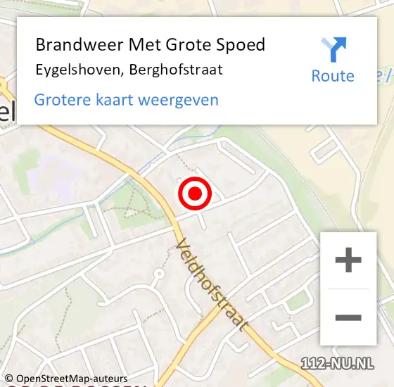 Locatie op kaart van de 112 melding: Brandweer Met Grote Spoed Naar Eygelshoven, Berghofstraat op 29 augustus 2021 16:47