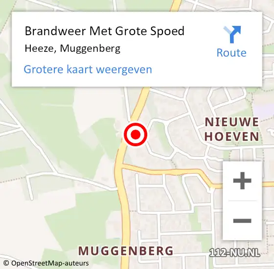 Locatie op kaart van de 112 melding: Brandweer Met Grote Spoed Naar Heeze, Muggenberg op 29 augustus 2021 17:33