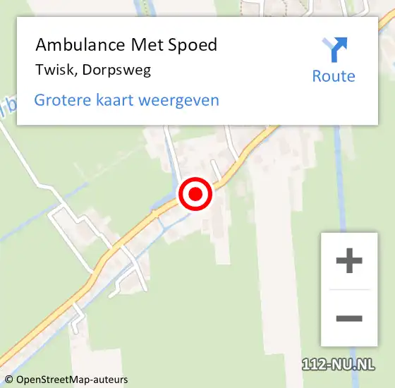 Locatie op kaart van de 112 melding: Ambulance Met Spoed Naar Twisk, Dorpsweg op 29 augustus 2021 18:35