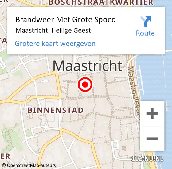 Locatie op kaart van de 112 melding: Brandweer Met Grote Spoed Naar Maastricht, Heilige Geest op 29 augustus 2021 19:22