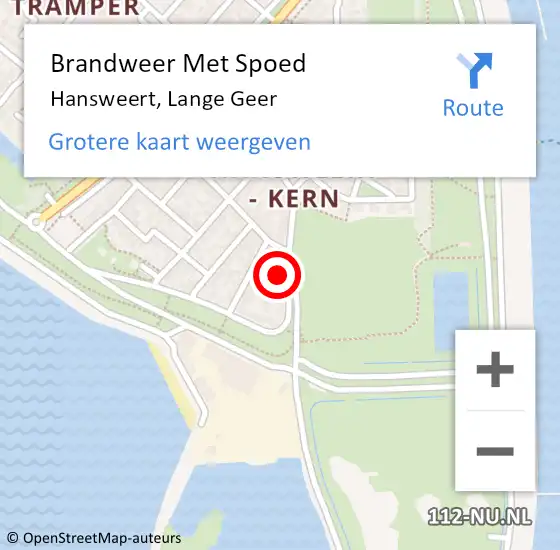 Locatie op kaart van de 112 melding: Brandweer Met Spoed Naar Hansweert, Lange Geer op 29 augustus 2021 19:27