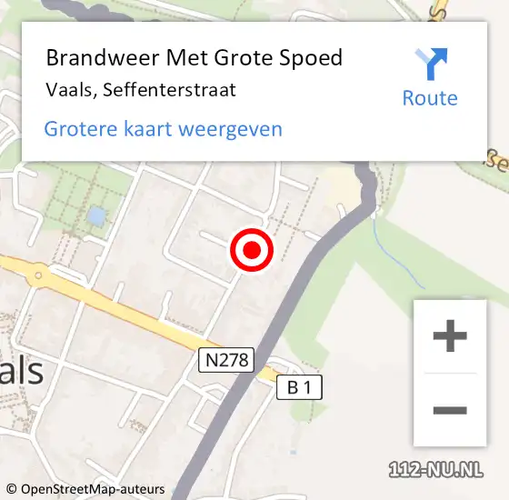 Locatie op kaart van de 112 melding: Brandweer Met Grote Spoed Naar Vaals, Seffenterstraat op 29 augustus 2021 20:08