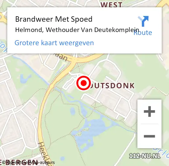 Locatie op kaart van de 112 melding: Brandweer Met Spoed Naar Helmond, Wethouder van Deutekomplein op 29 augustus 2021 20:17