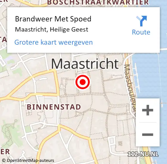 Locatie op kaart van de 112 melding: Brandweer Met Spoed Naar Maastricht, Heilige Geest op 29 augustus 2021 20:18
