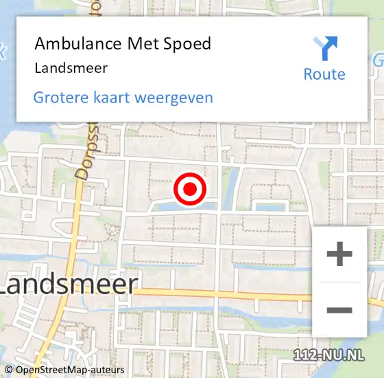 Locatie op kaart van de 112 melding: Ambulance Met Spoed Naar Landsmeer op 29 augustus 2021 20:24