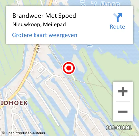 Locatie op kaart van de 112 melding: Brandweer Met Spoed Naar Nieuwkoop, Meijepad op 29 augustus 2021 20:40