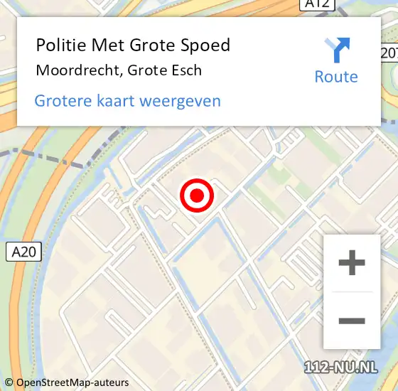 Locatie op kaart van de 112 melding: Politie Met Grote Spoed Naar Moordrecht, Grote Esch op 29 augustus 2021 20:42