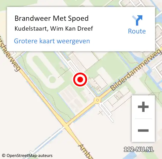 Locatie op kaart van de 112 melding: Brandweer Met Spoed Naar Kudelstaart, Wim Kan Dreef op 29 augustus 2021 21:00