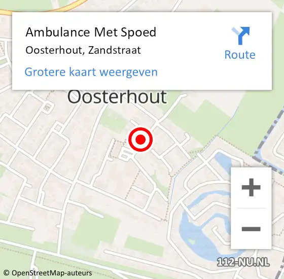 Locatie op kaart van de 112 melding: Ambulance Met Spoed Naar Oosterhout, Zandstraat op 29 augustus 2021 21:28