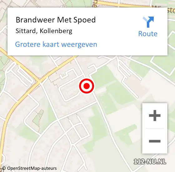 Locatie op kaart van de 112 melding: Brandweer Met Spoed Naar Sittard, Kollenberg op 29 augustus 2021 22:39