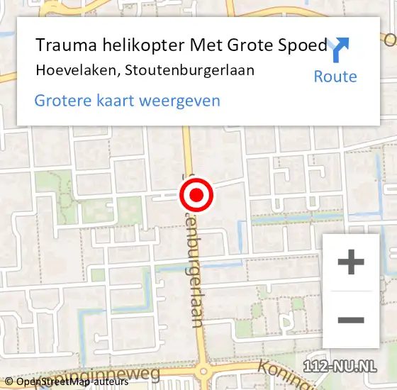 Locatie op kaart van de 112 melding: Trauma helikopter Met Grote Spoed Naar Hoevelaken, Stoutenburgerlaan op 29 augustus 2021 22:56