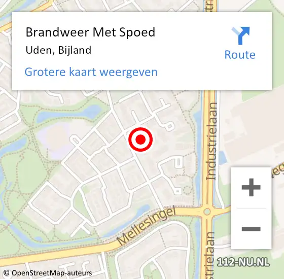 Locatie op kaart van de 112 melding: Brandweer Met Spoed Naar Uden, Bijland op 29 augustus 2021 23:25