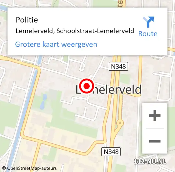 Locatie op kaart van de 112 melding: Politie Lemelerveld, Schoolstraat-Lemelerveld op 29 augustus 2021 23:55