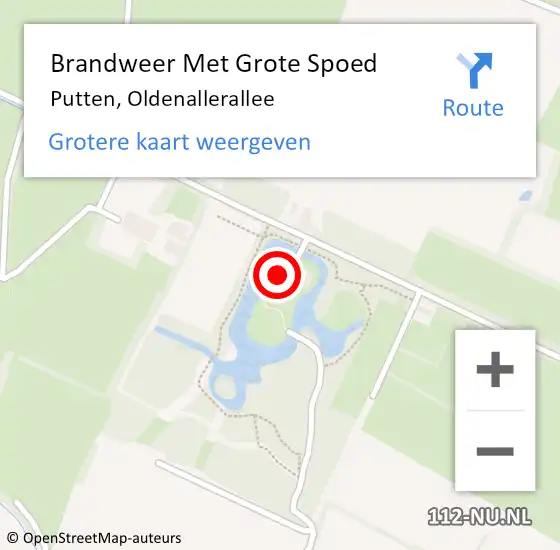 Locatie op kaart van de 112 melding: Brandweer Met Grote Spoed Naar Putten, Oldenallerallee op 30 augustus 2021 00:13