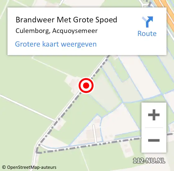 Locatie op kaart van de 112 melding: Brandweer Met Grote Spoed Naar Culemborg, Acquoysemeer op 30 augustus 2021 00:26