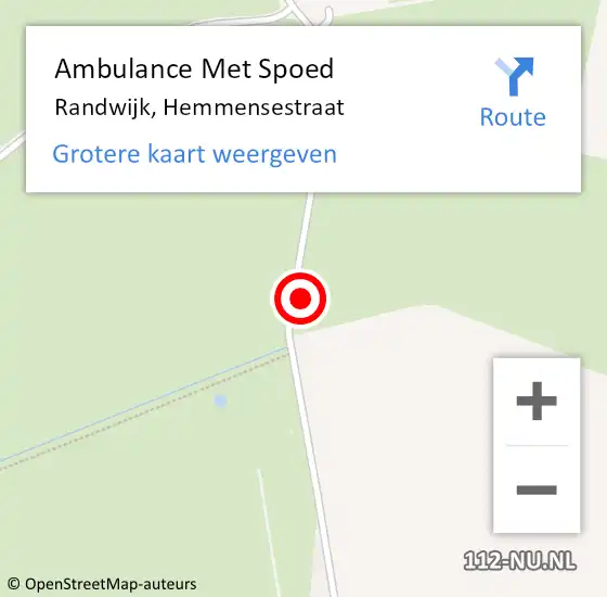 Locatie op kaart van de 112 melding: Ambulance Met Spoed Naar Randwijk, Hemmensestraat op 30 augustus 2021 03:20