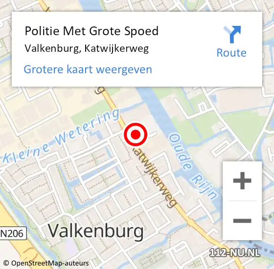 Locatie op kaart van de 112 melding: Politie Met Grote Spoed Naar Valkenburg, Katwijkerweg op 30 augustus 2021 05:17