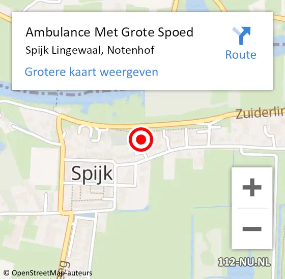 Locatie op kaart van de 112 melding: Ambulance Met Grote Spoed Naar Spijk Lingewaal, Notenhof op 30 augustus 2021 06:07