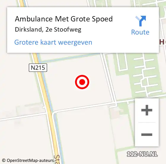 Locatie op kaart van de 112 melding: Ambulance Met Grote Spoed Naar Dirksland, 2e Stoofweg op 30 augustus 2021 06:56