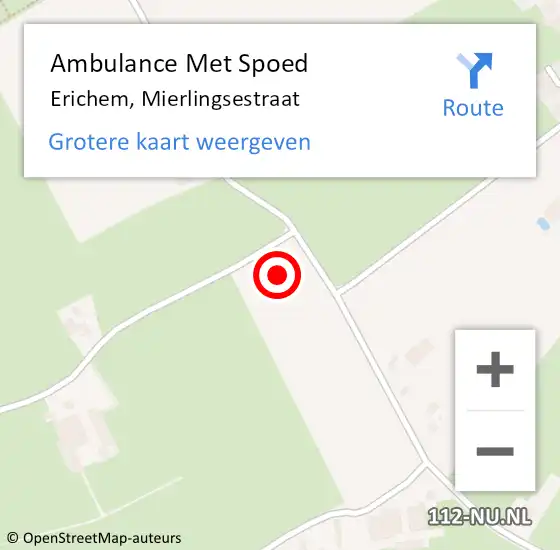 Locatie op kaart van de 112 melding: Ambulance Met Spoed Naar Erichem, Mierlingsestraat op 30 augustus 2021 07:43