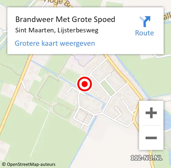 Locatie op kaart van de 112 melding: Brandweer Met Grote Spoed Naar Sint Maarten, Lijsterbesweg op 30 augustus 2021 07:56