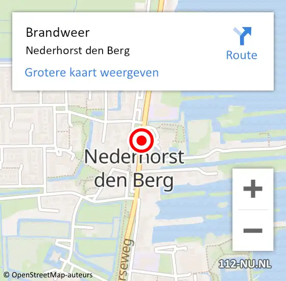 Locatie op kaart van de 112 melding: Brandweer Nederhorst den Berg op 21 juni 2014 09:51