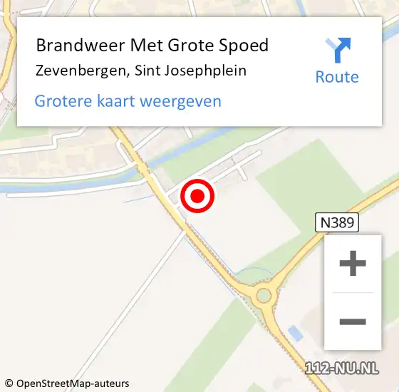 Locatie op kaart van de 112 melding: Brandweer Met Grote Spoed Naar Zevenbergen, Sint Josephplein op 30 augustus 2021 08:50