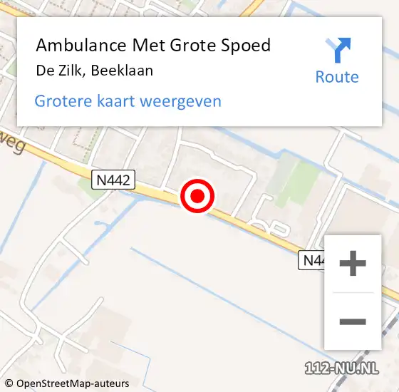 Locatie op kaart van de 112 melding: Ambulance Met Grote Spoed Naar De Zilk, Beeklaan op 30 augustus 2021 08:50