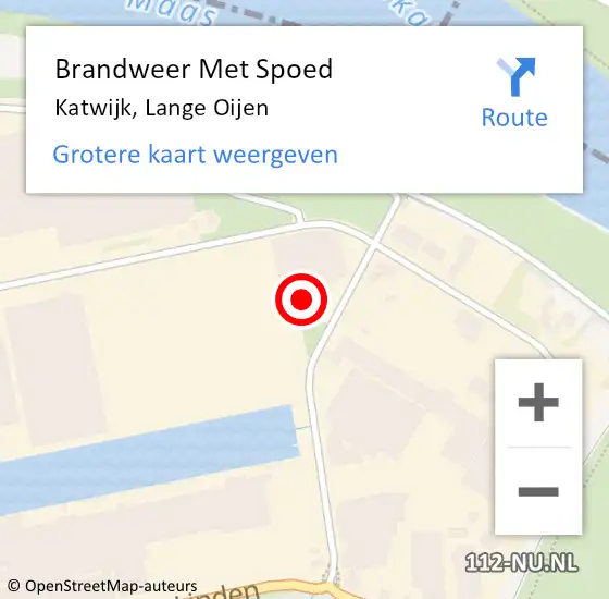 Locatie op kaart van de 112 melding: Brandweer Met Spoed Naar Katwijk, Lange Oijen op 30 augustus 2021 09:17