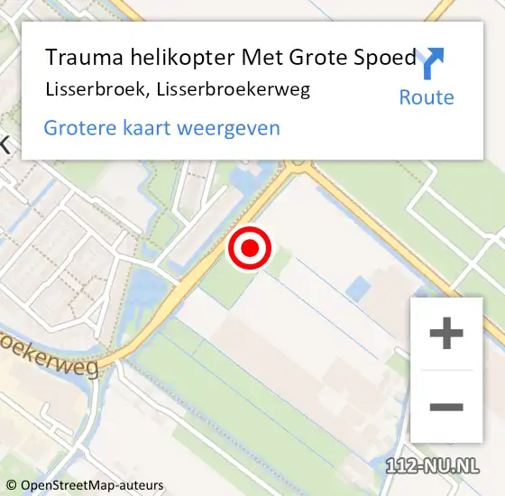 Locatie op kaart van de 112 melding: Trauma helikopter Met Grote Spoed Naar Lisserbroek, Lisserbroekerweg op 30 augustus 2021 09:19