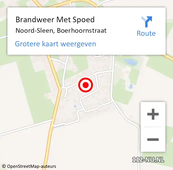 Locatie op kaart van de 112 melding: Brandweer Met Spoed Naar Noord-Sleen, Boerhoornstraat op 30 augustus 2021 10:21