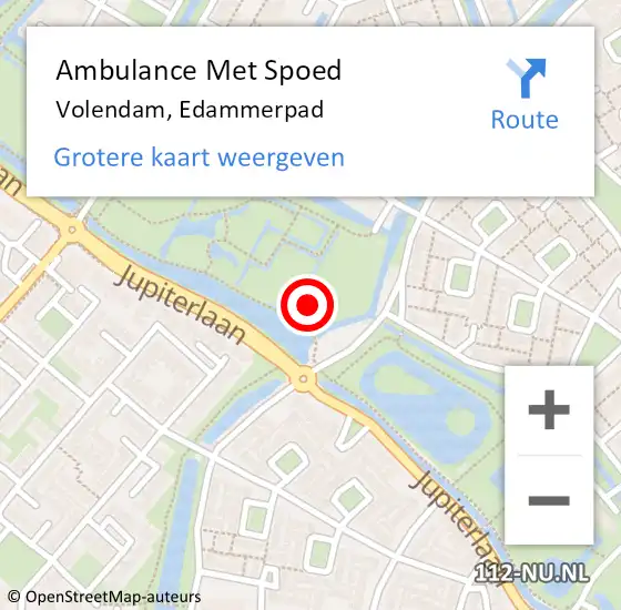 Locatie op kaart van de 112 melding: Ambulance Met Spoed Naar Volendam, Edammerpad op 30 augustus 2021 10:22