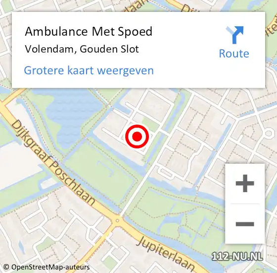 Locatie op kaart van de 112 melding: Ambulance Met Spoed Naar Volendam, Gouden Slot op 30 augustus 2021 10:33