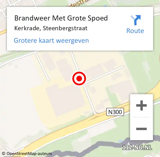 Locatie op kaart van de 112 melding: Brandweer Met Grote Spoed Naar Kerkrade, Steenbergstraat op 30 augustus 2021 10:39