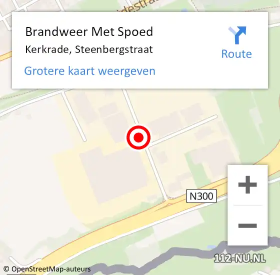 Locatie op kaart van de 112 melding: Brandweer Met Spoed Naar Kerkrade, Steenbergstraat op 30 augustus 2021 10:51