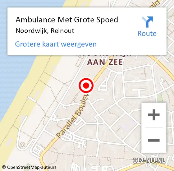 Locatie op kaart van de 112 melding: Ambulance Met Grote Spoed Naar Noordwijk, Reinout op 30 augustus 2021 11:44