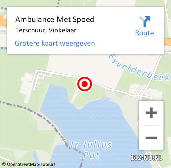 Locatie op kaart van de 112 melding: Ambulance Met Spoed Naar Terschuur, Vinkelaar op 30 augustus 2021 12:01