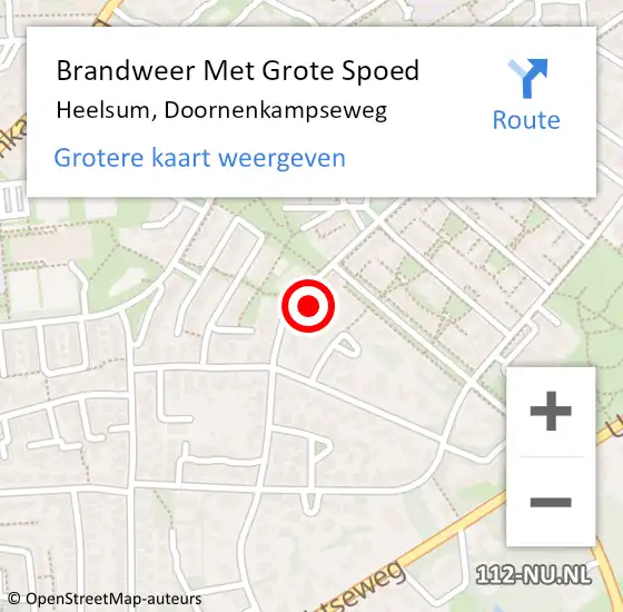 Locatie op kaart van de 112 melding: Brandweer Met Grote Spoed Naar Heelsum, Doornenkampseweg op 30 augustus 2021 12:19