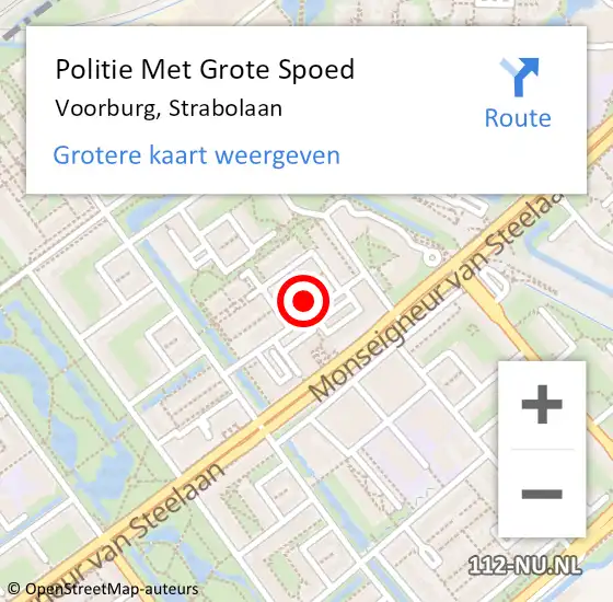 Locatie op kaart van de 112 melding: Politie Met Grote Spoed Naar Voorburg, Strabolaan op 30 augustus 2021 12:22